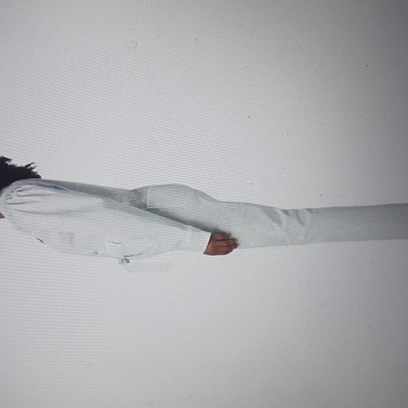 Hudson Women's Denim Long Puff Sleeve in Antarctica color Jumpsuit medium price - Picture 9 of 13